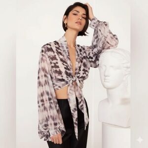 Nasty Gal x EmRata Gather Round Sheer Tie Top
4 Small